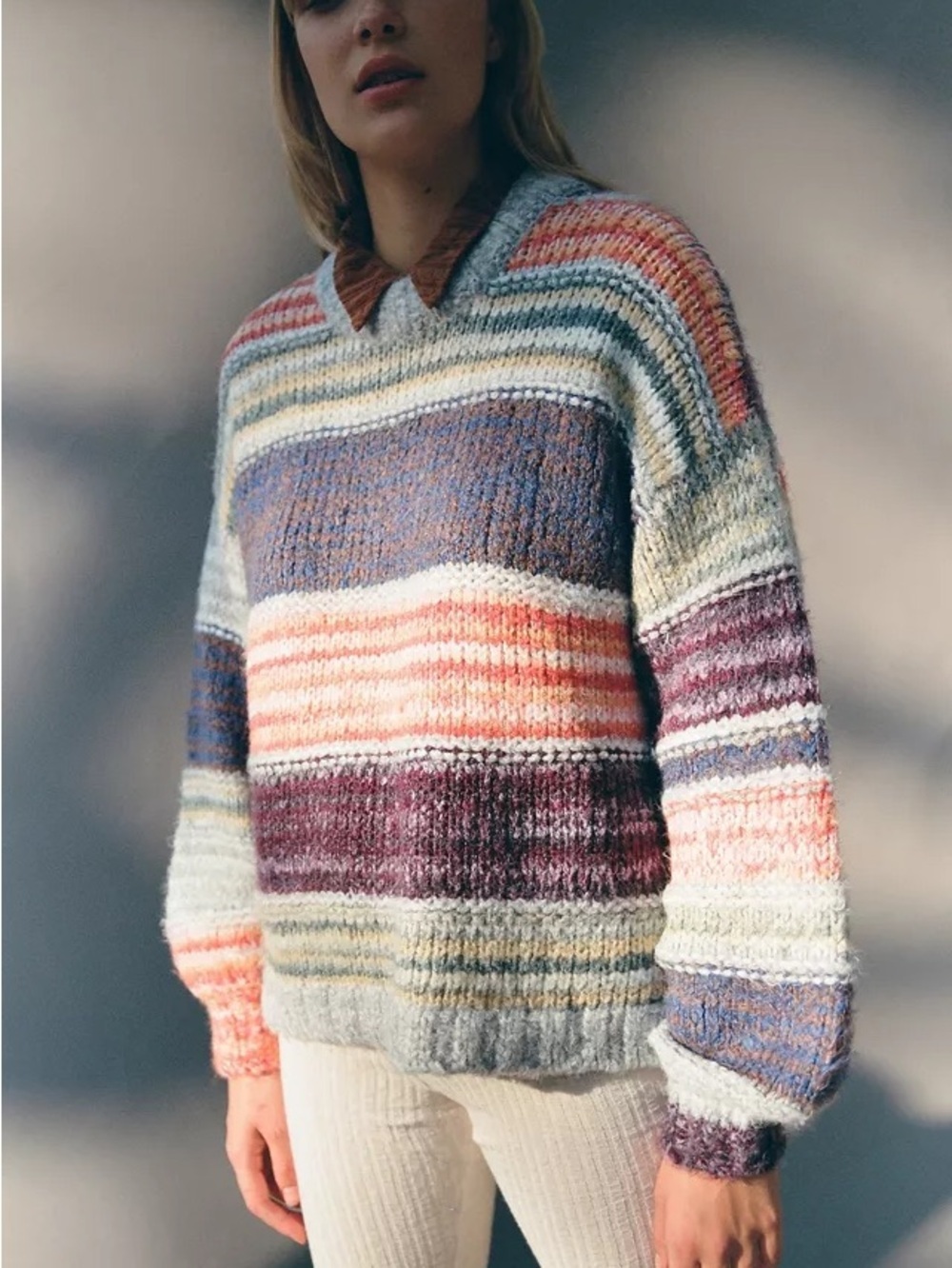Urban Outfitters | Blythe Striped Pullover Cozy Multicolour Sweater Small
